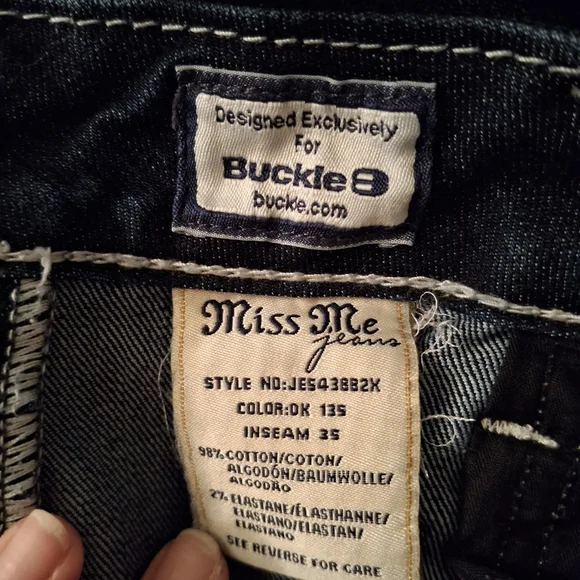 Miss Me Blue Skinny Jeans with Embellished Back - Picture 9 of 9